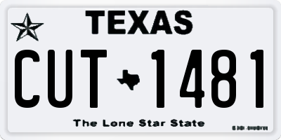 TX license plate CUT1481