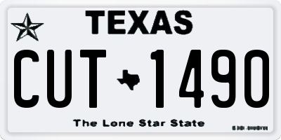 TX license plate CUT1490