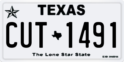 TX license plate CUT1491