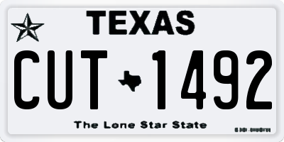 TX license plate CUT1492