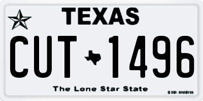 TX license plate CUT1496