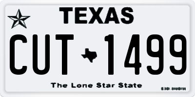 TX license plate CUT1499