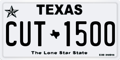 TX license plate CUT1500