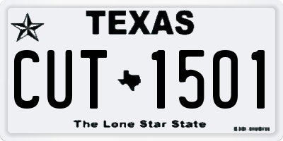TX license plate CUT1501