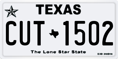 TX license plate CUT1502