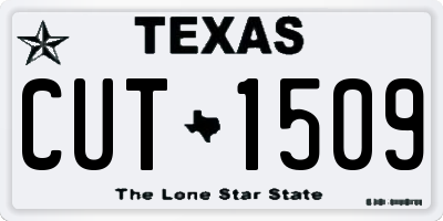 TX license plate CUT1509