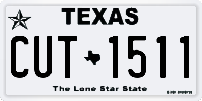 TX license plate CUT1511