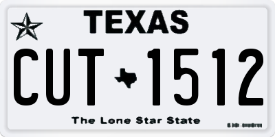 TX license plate CUT1512