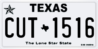 TX license plate CUT1516