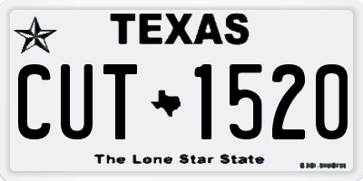TX license plate CUT1520