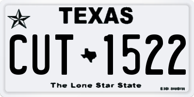 TX license plate CUT1522
