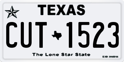 TX license plate CUT1523
