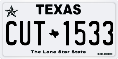 TX license plate CUT1533