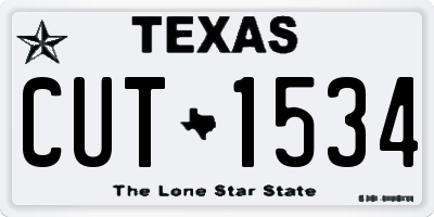 TX license plate CUT1534