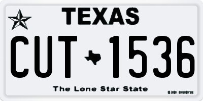 TX license plate CUT1536