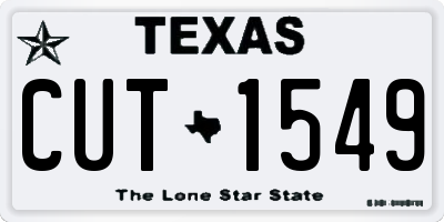 TX license plate CUT1549
