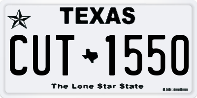 TX license plate CUT1550