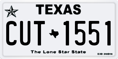 TX license plate CUT1551