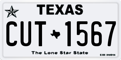 TX license plate CUT1567