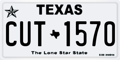 TX license plate CUT1570