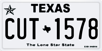 TX license plate CUT1578