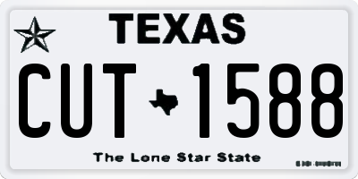 TX license plate CUT1588