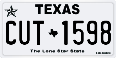 TX license plate CUT1598