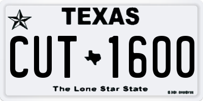TX license plate CUT1600