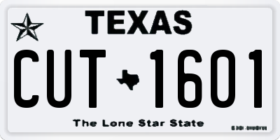 TX license plate CUT1601