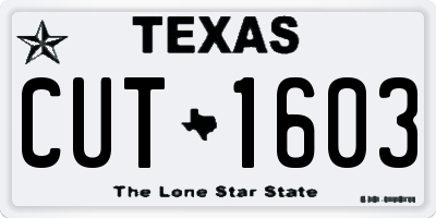 TX license plate CUT1603