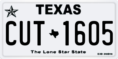 TX license plate CUT1605