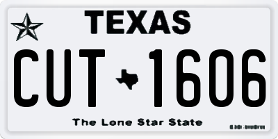 TX license plate CUT1606