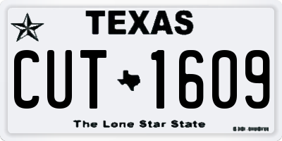 TX license plate CUT1609