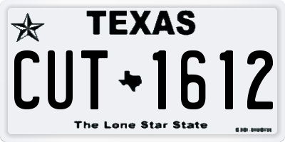 TX license plate CUT1612