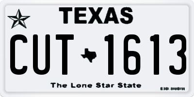 TX license plate CUT1613