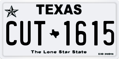 TX license plate CUT1615