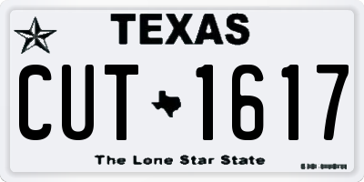 TX license plate CUT1617
