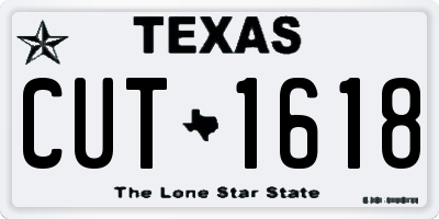TX license plate CUT1618