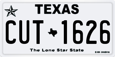 TX license plate CUT1626