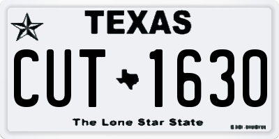 TX license plate CUT1630