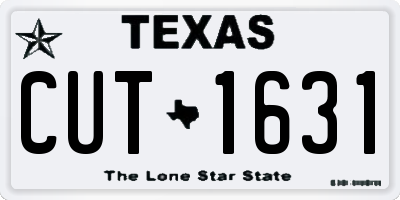 TX license plate CUT1631