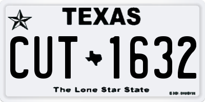 TX license plate CUT1632