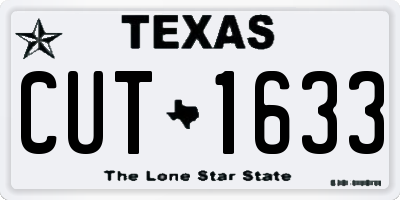 TX license plate CUT1633