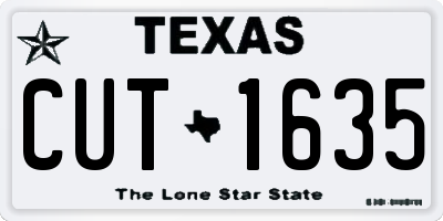 TX license plate CUT1635