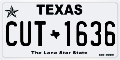 TX license plate CUT1636