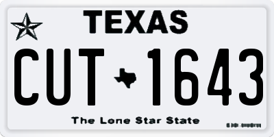 TX license plate CUT1643