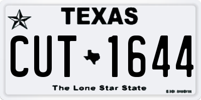 TX license plate CUT1644