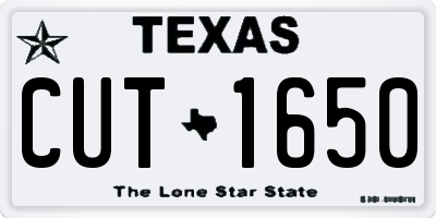 TX license plate CUT1650