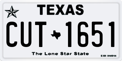 TX license plate CUT1651