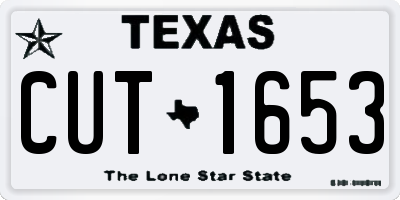 TX license plate CUT1653